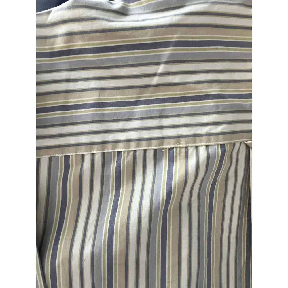 Pendleton Metro Shirt long sleeve button‎ down White/blue 100% cotton size Med